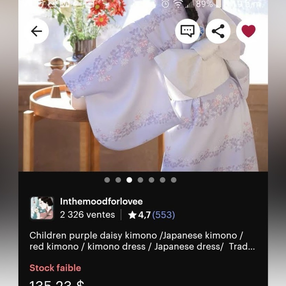 🌸Real Kimono girl’s 10-11 (140cm)